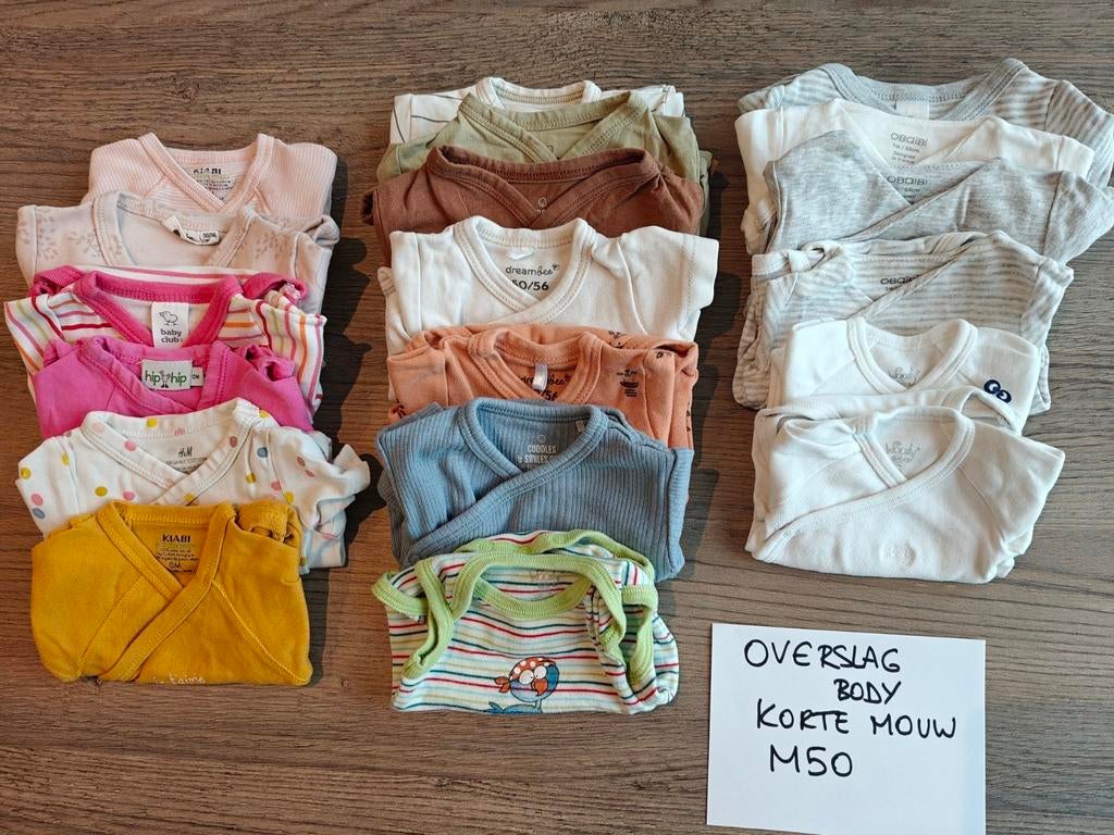 Pakket overslagbody's M50 korte of lange mouw, Ophalen, Zo goed als nieuw, Maat 50