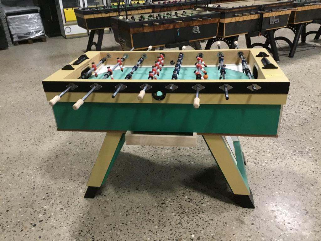 Gerestaureerd groene jupiter 6 kickertafel sjotter, Sport en Fitness, Biljarten en Poolen, Ophalen, Zo goed als nieuw