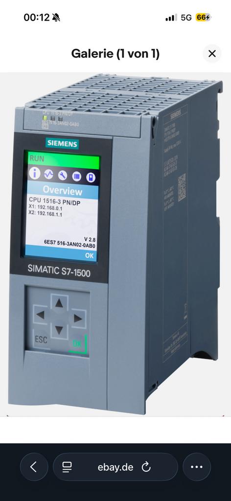 Siemens Simatic S7-1500 Plc 6ES7516-3FN01-0AB0, Enlèvement