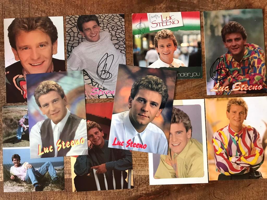10 fotokaartrn LUC STEENO ✍🏻🎶, Comme neuf, Signé