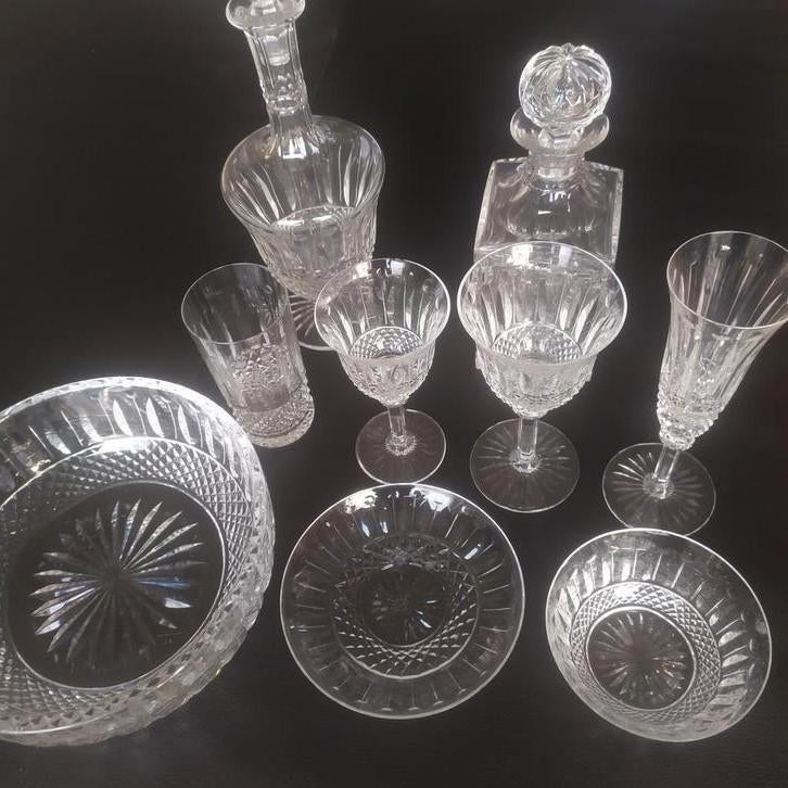 Magnifiques verres CRISTAL TAILLE, SAINT-LOUIS Tommy, 67piec, Antiquités & Art, Antiquités | Verre & Cristal, Enlèvement