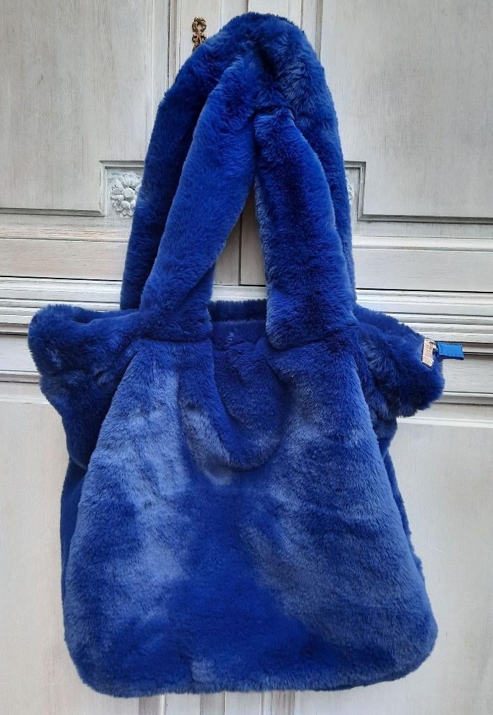 handtas shopper faux fur Xandres teddy-tote  blauw, Ophalen of Verzenden, Nieuw, Blauw, Handtas