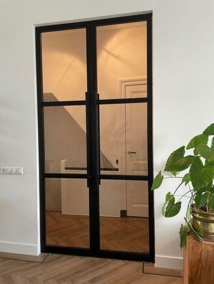 Echte Stalen Maatwerk Toog Ramen,Deuren. Geveltechniek., Ophalen, Nieuw, Gevelraam of Ruit, Dubbelglas