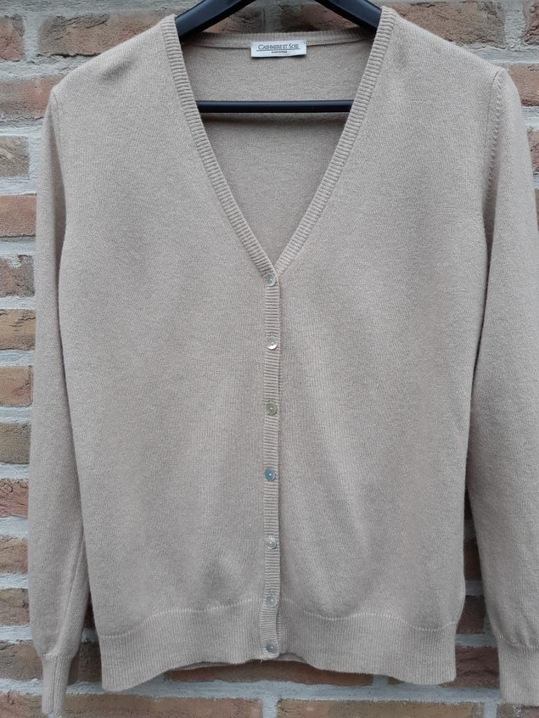 Wollen trui 'Cashmere et Soie' - maat 40 (L), Kleding | Dames, Verzenden, Zo goed als nieuw, Maat 38/40 (M), Beige