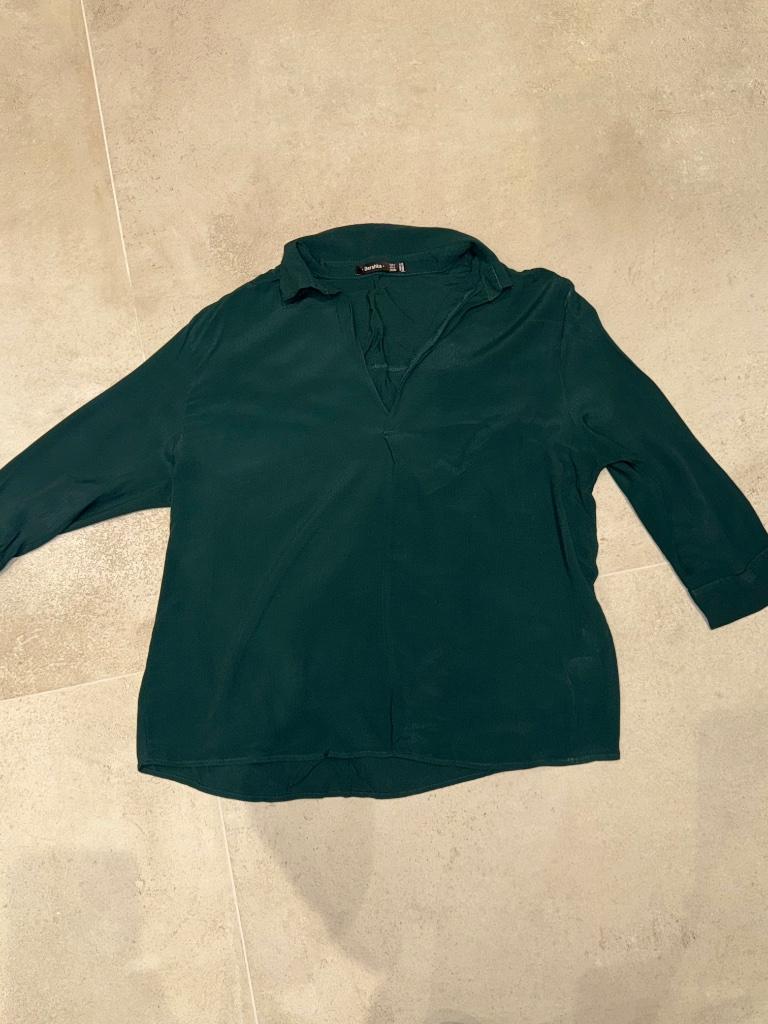 Blouse Bershka verte, Nieuw, Maat 36 (S), Groen, Bershka