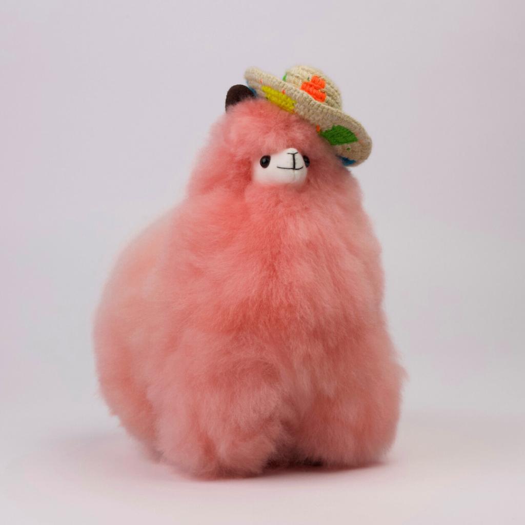 Baby Alpaka Knuffel Roze S (15cm) handgemaakt in Peru, Verzenden, Nieuw, Overige typen
