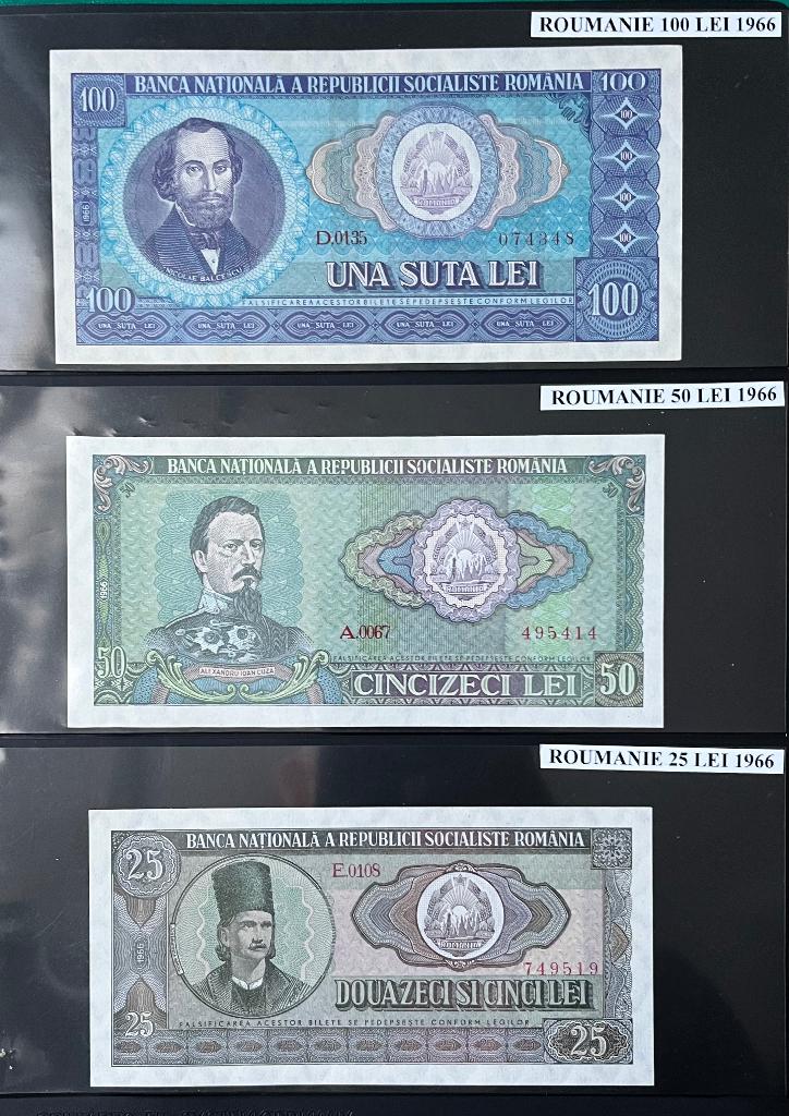 SOCIALISTISCHE REPUBLIEK ROMENIË 6 NIEUWE BANKBILJETTEN 1966, Postzegels en Munten, Ophalen of Verzenden, Overige landen