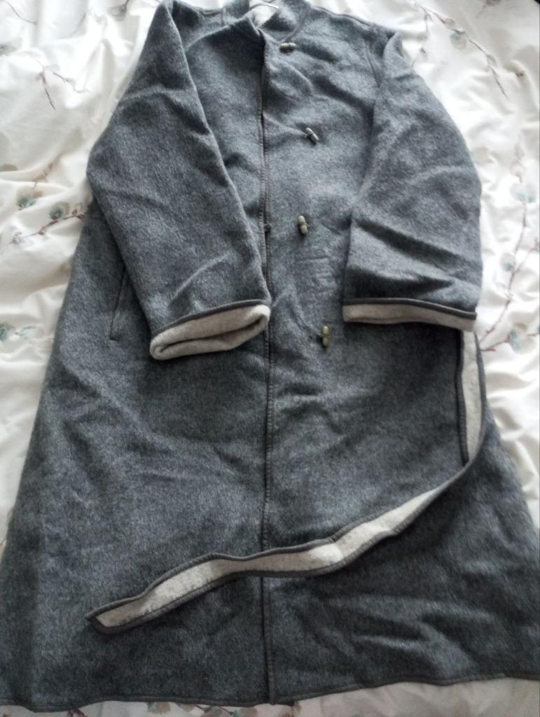 wollen jas, Kleding | Dames, Ophalen of Verzenden, Zo goed als nieuw, Maat 42/44 (L), Grijs