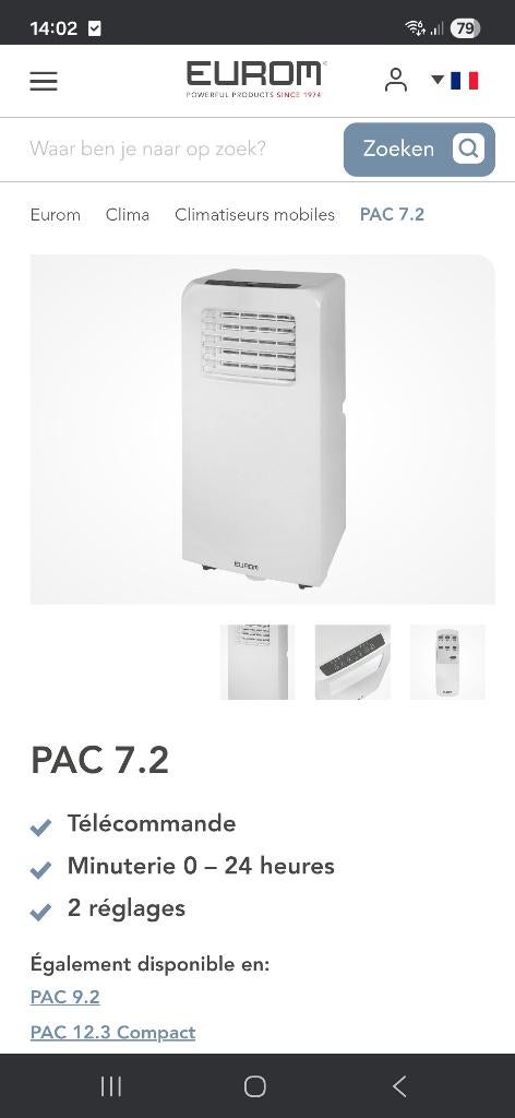 Climatiseur mobile, Electroménager, Refroidissement et Déshumidification, 60 à 100 m³, Enlèvement, Utilisé