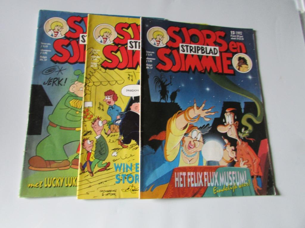 SJORS EN SJIMMIE, 3 STRIPBLADEN, Boeken, Stripverhalen, Gelezen, Ophalen of Verzenden, Verschillende, Meerdere stripboeken