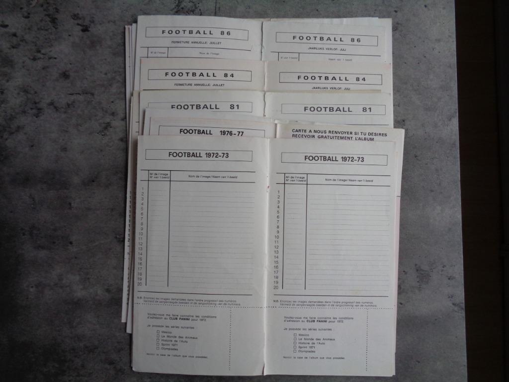 Bons de commande PANINI FOOTBALL diverses années, Collections, Articles de Sport & Football, Comme neuf, Enlèvement ou Envoi