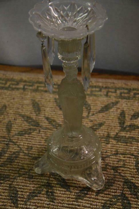 antieke kandelaar glas Maria, Antiek en Kunst, Antiek | Servies compleet, Verzenden