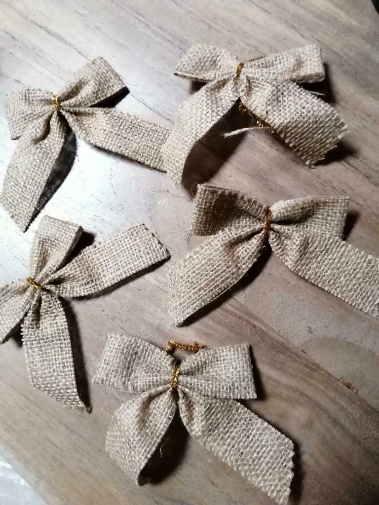 Strikjes in jute stof (nieuw), Ophalen of Verzenden, Zo goed als nieuw
