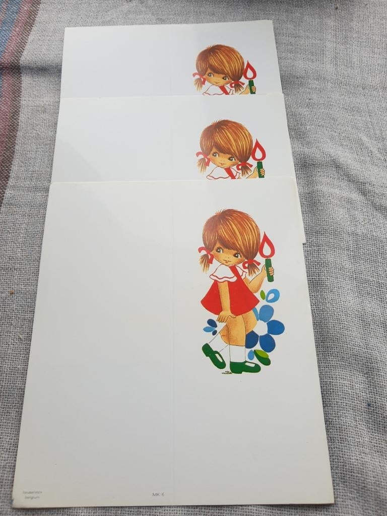 3 retro onbeschreven communiekaartjes - meisje, Verzamelen, Ophalen of Verzenden