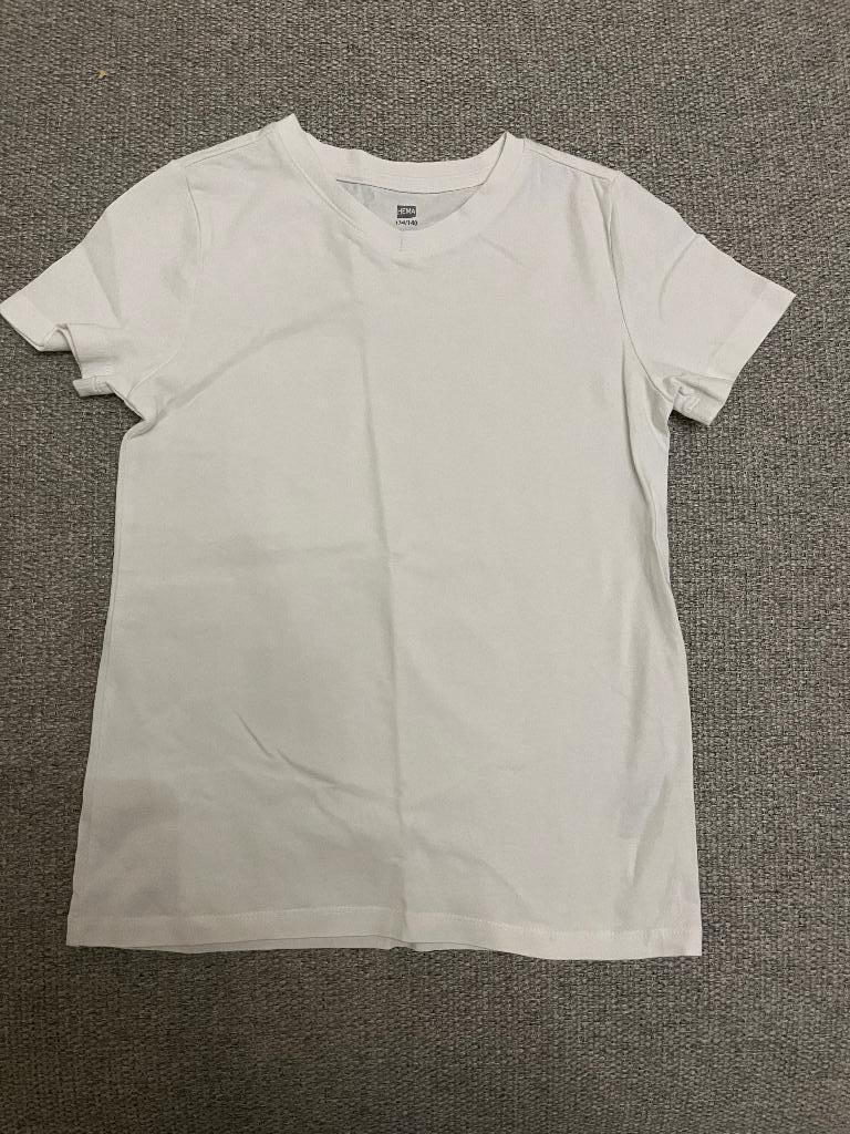 T-shirt Hema wit v-hals maat 134 wit, Kinderen en Baby's, Kinderkleding | Maat 134, Meisje, Ophalen of Verzenden, Zo goed als nieuw