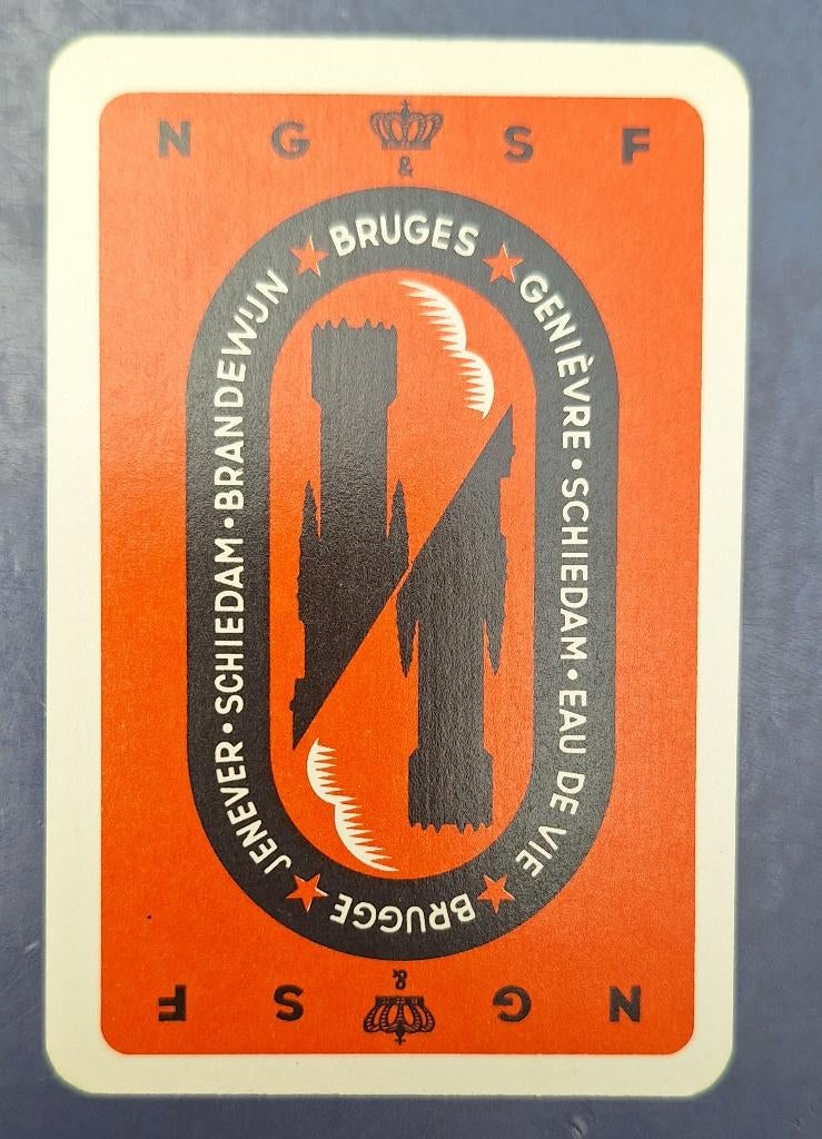 Carte à jouer Bruges — N G & S F Genievre b, Oranje_joker_73, Collections, Enlèvement ou Envoi, Utilisé, Joker(s)