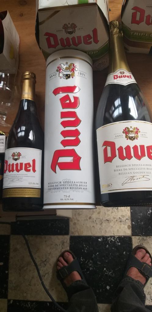 Duvel fles 75cl met koker + Duvelfles 1,5 liter, Verzamelen, Ophalen, Nieuw, Duvel