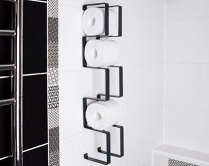 Toiletrol- of handdoekhouder, Ophalen of Verzenden, Nieuw, Zwart
