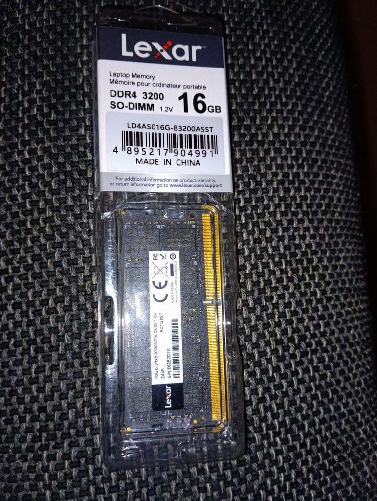 Lexar DDR4 16 GB RAM — 3200 MHz — SO-DIMM (laptop) — Co, Computers en Software, Ophalen of Verzenden, Zo goed als nieuw, DDR4