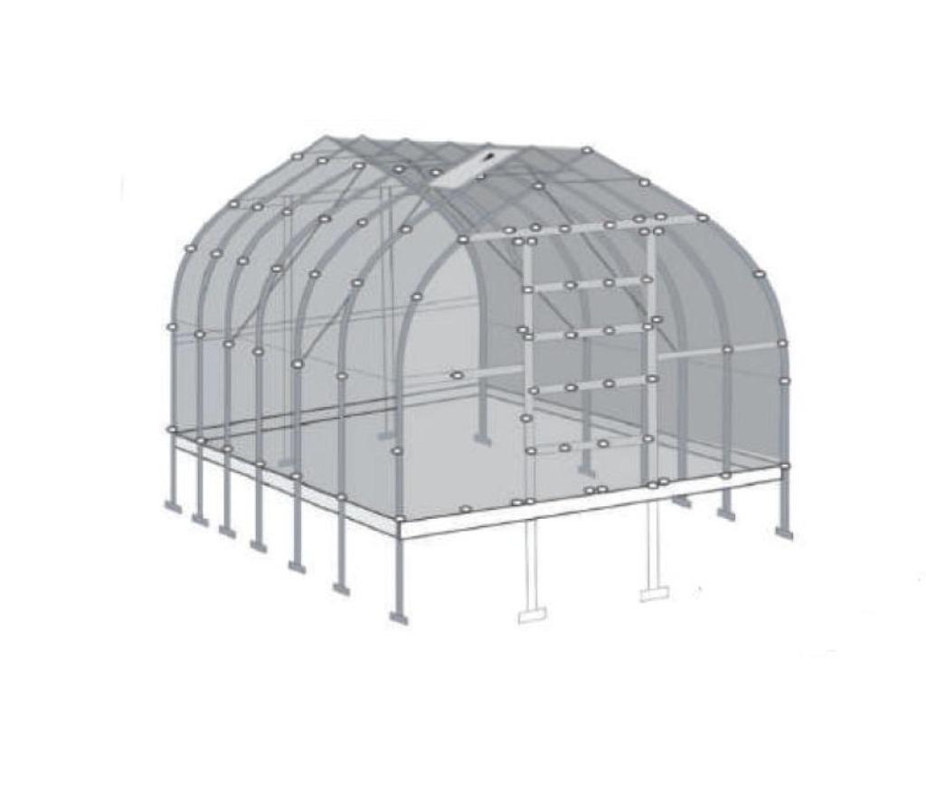 Serre 	Iris 2,5 x vanaf 2m 5m² 4 of 6 mm hobbykas tunnelkas, Jardin & Terrasse, Serres, Neuf, Acier, Serre, Polycarbonate