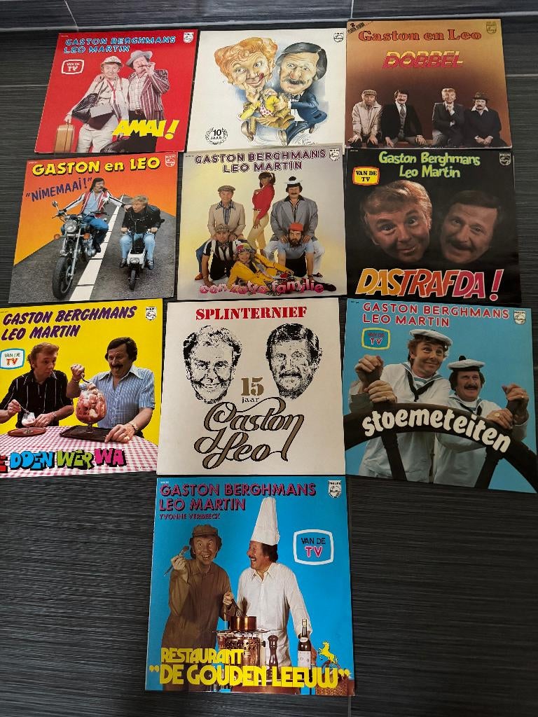 Gaston en Leo 10x LP (met handtekening), Ophalen of Verzenden, Gebruikt, 12 inch, Overige genres