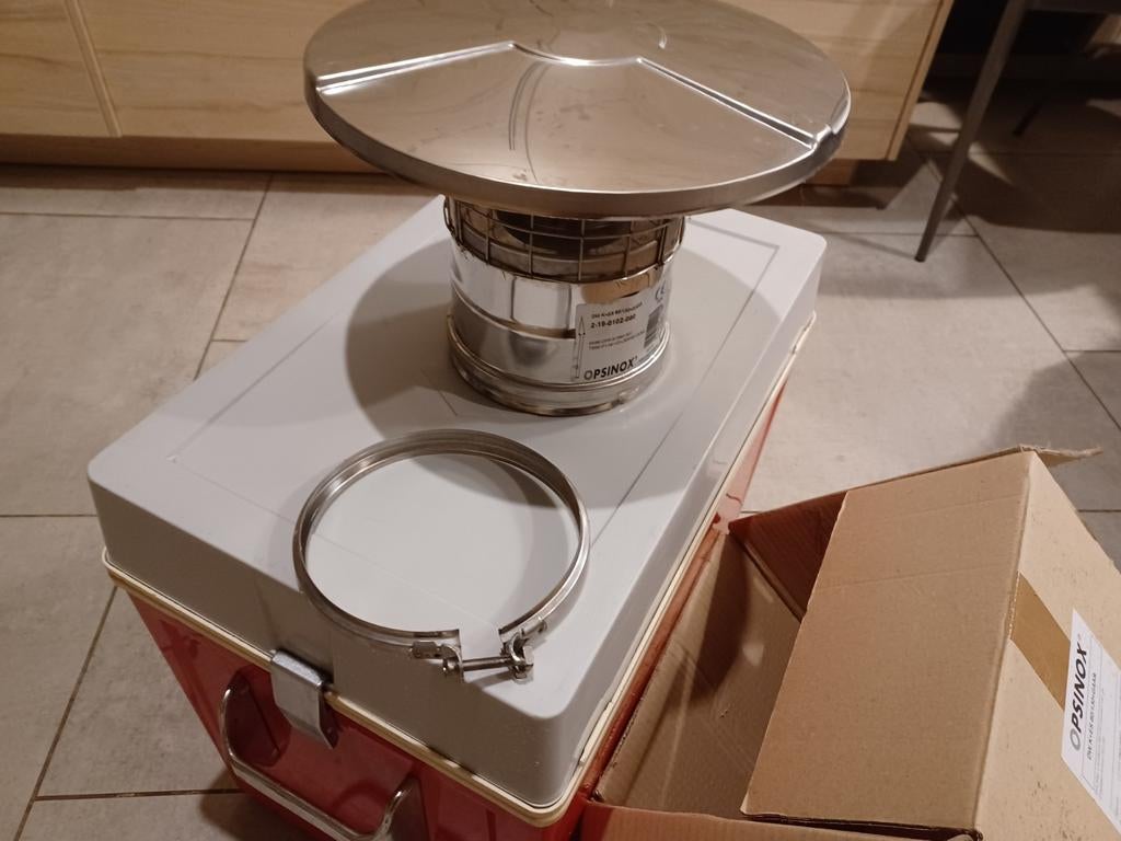 Opsinox Windkap inox, diameter 80 - 130, met klemring . Nieu, Doe-het-zelf en Bouw, Ophalen of Verzenden