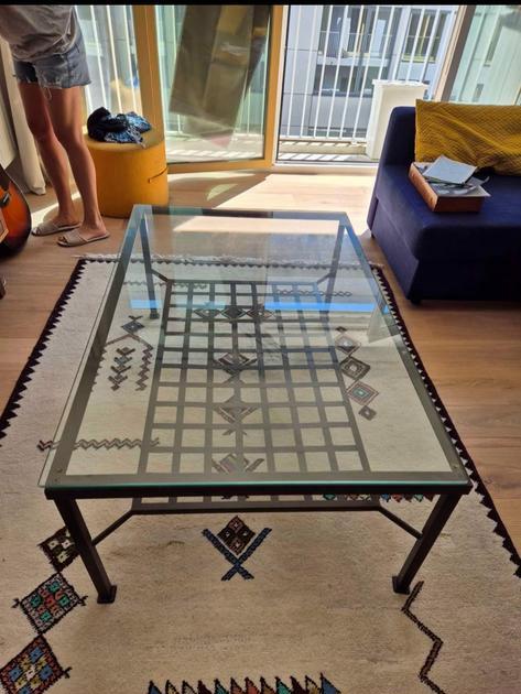 Table en verre et Fer forgé, Maison & Meubles, Tables | Tables de salon, 100 à 150 cm, Moins de 50 cm, Verre, Enlèvement