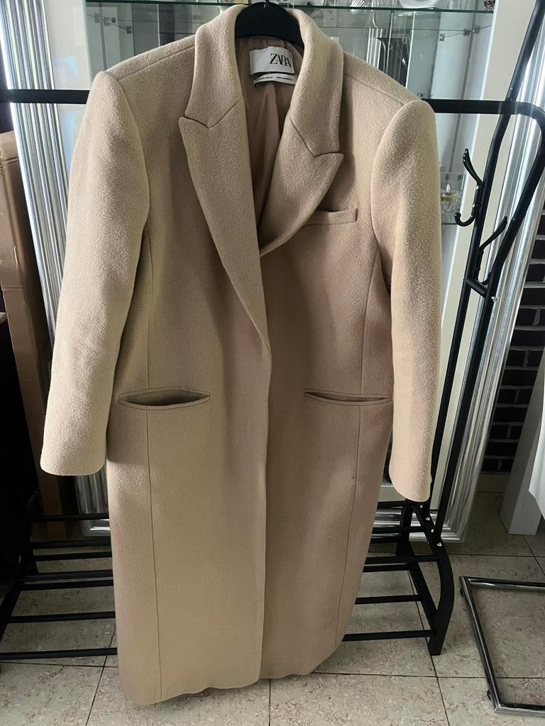 Manteau Zara long classique t 38, Kleding | Dames, Jassen | Winter, Ophalen of Verzenden, Zo goed als nieuw