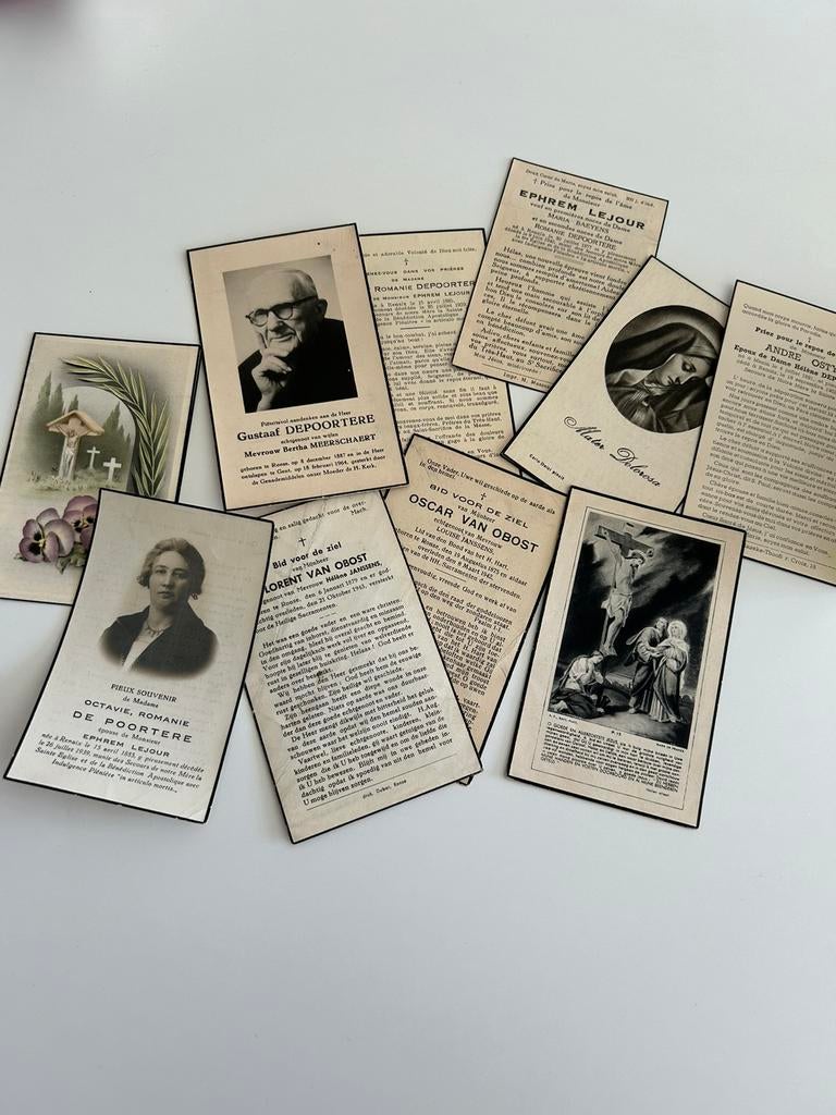 Set van 10 Bidprentjes oud - 1940 / 1950, Verzamelen, Ophalen of Verzenden, Bidprentje