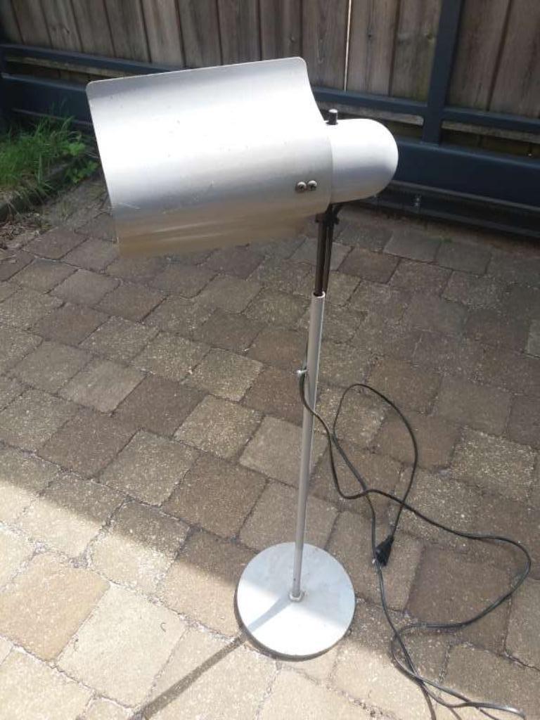 Mooie VINTAGE antieke lamp Grijze originele PATINE 70-110 cm, Enlèvement ou Envoi