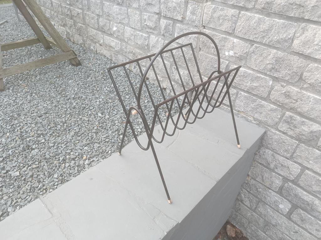 Retro vintage ijzeren krantenrekje, Ophalen of Verzenden