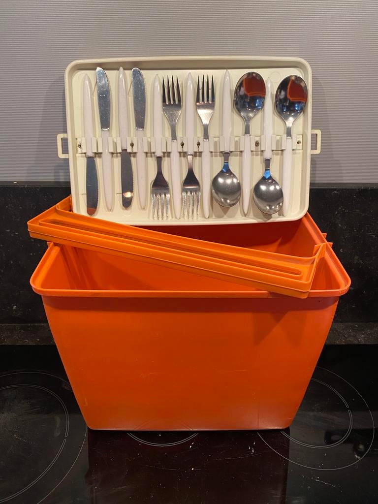 vintage retro CURVER pic-nic koelbox ORANGE 70's, Verzamelen, Ophalen of Verzenden, Overige typen