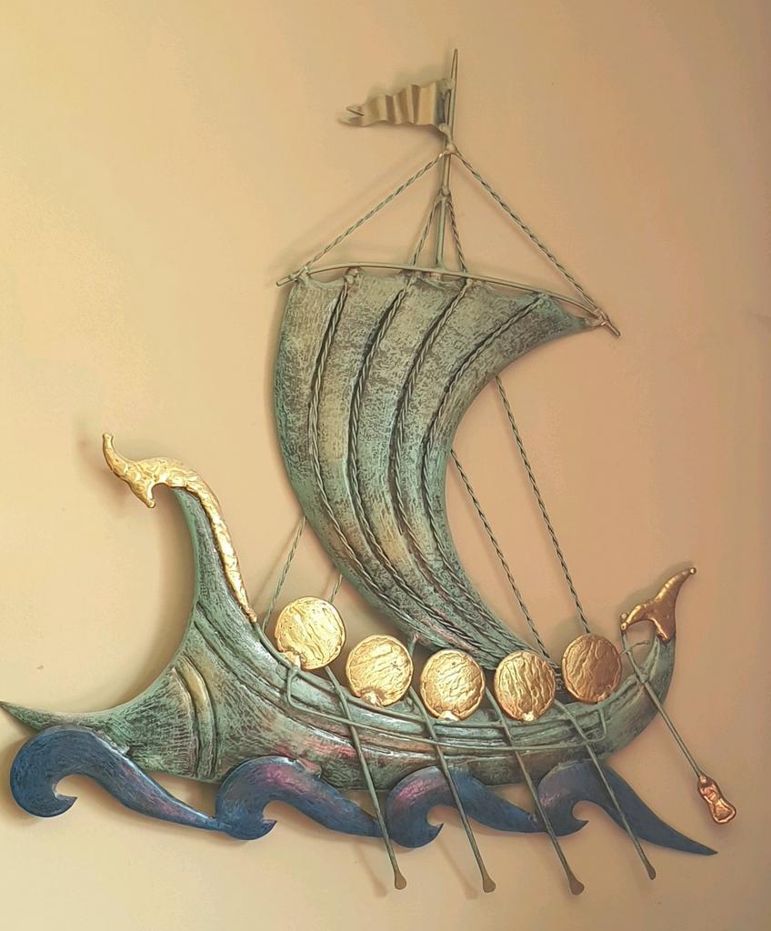 Handgemaakte Griekse boot Argo massief gegoten metaal/bronze, Ophalen of Verzenden