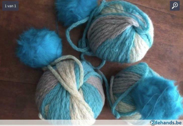 wol voor muts met pompon (3bollen) merinogaren, Hobby en Vrije tijd, Breien en Haken, Ophalen of Verzenden, Nieuw, Breien