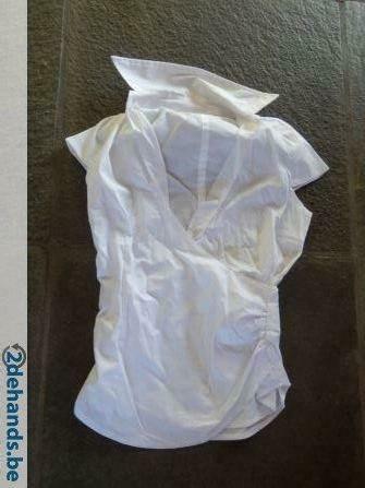 [3515] chemisier blanc taille XS, Enlèvement ou Envoi, Porté, Taille 34 (XS) ou plus petite, Blanc