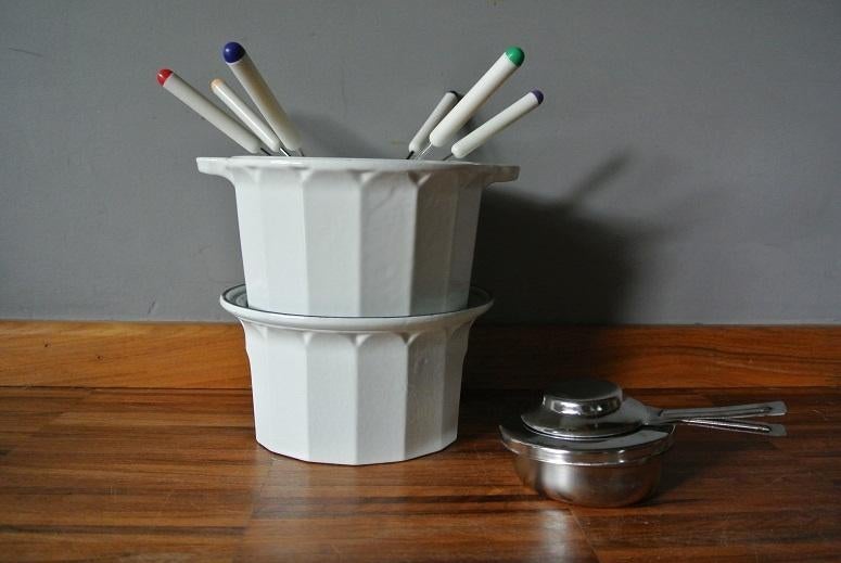 Gietijzeren fonduestel, als nieuw, Ophalen of Verzenden, Zo goed als nieuw