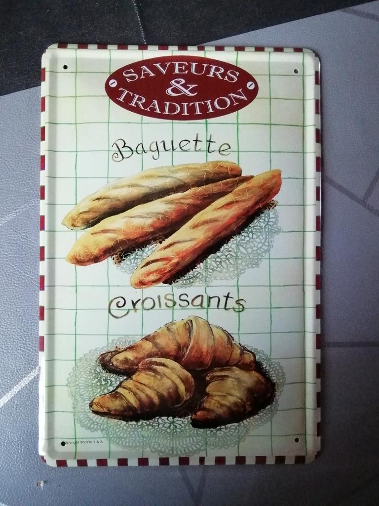 Cadre déco baguettes croissants, Neuf, Moins de 50 cm, Enlèvement ou Envoi, Métal ou Aluminium