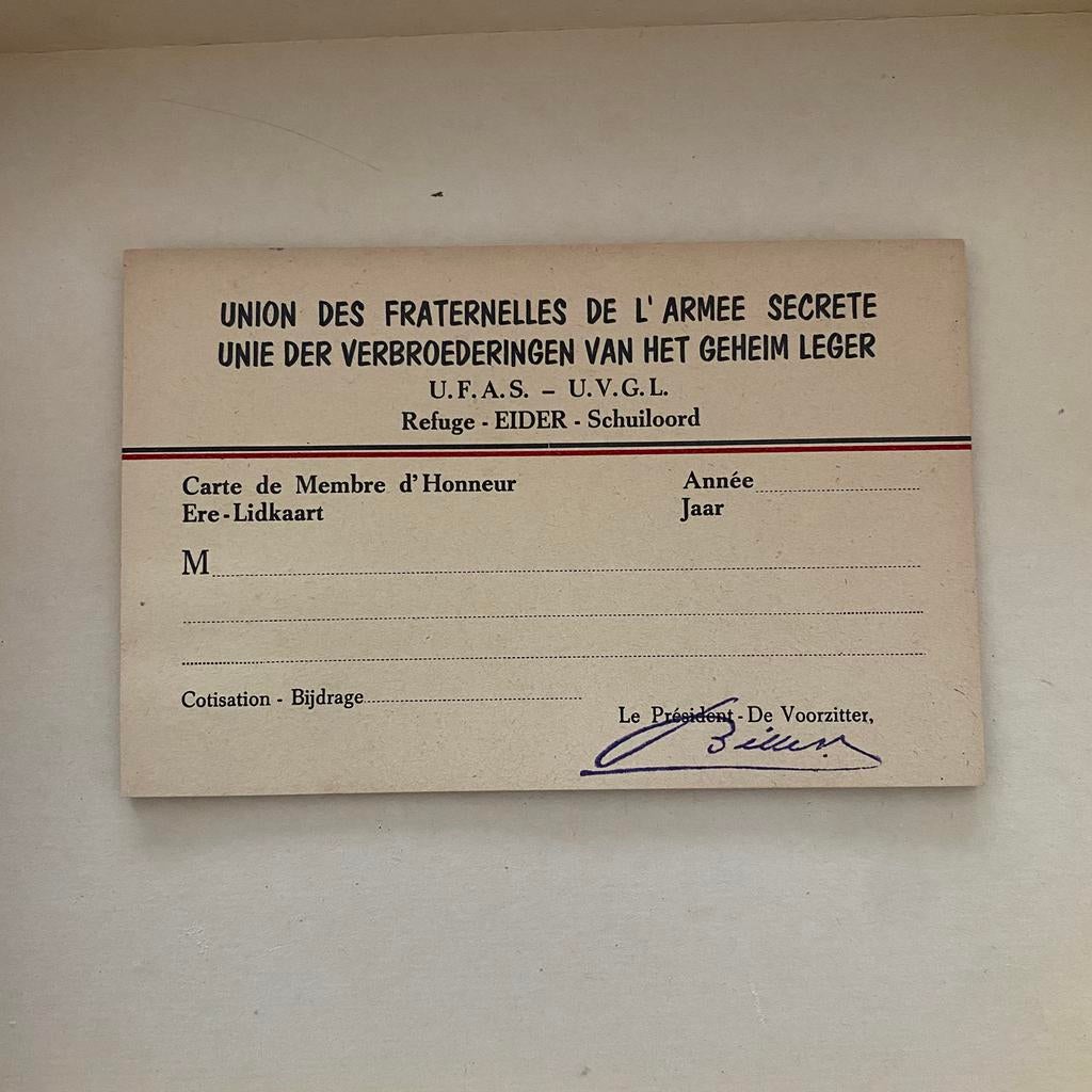 Union des fraternelles de l’armée secrète - carte, Enlèvement ou Envoi