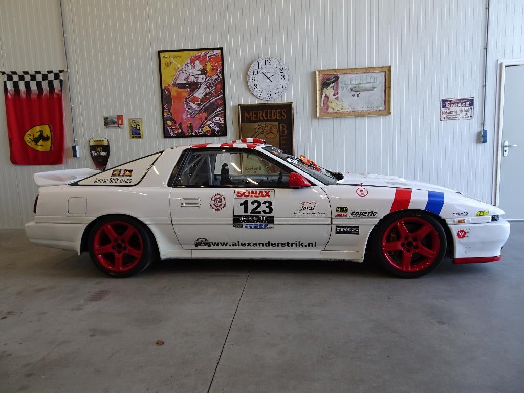Toyota Supra MKlll 1992 Turbo 24 Inline six Raceauto, Auto's, Lichtmetalen velgen, Zwart, Supra, Wit