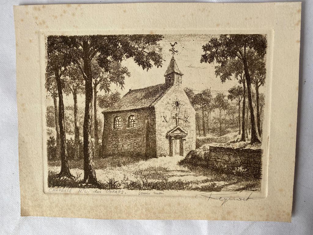 Gravure boraine de Victor REGNART (1886-1964), Enlèvement ou Envoi
