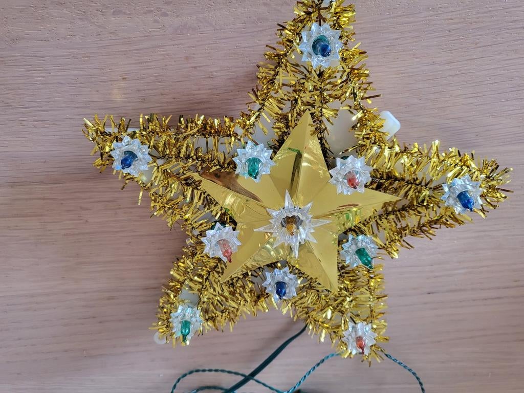Vintage kerstster met lichtjes, Diversen, Ophalen of Verzenden, Gebruikt