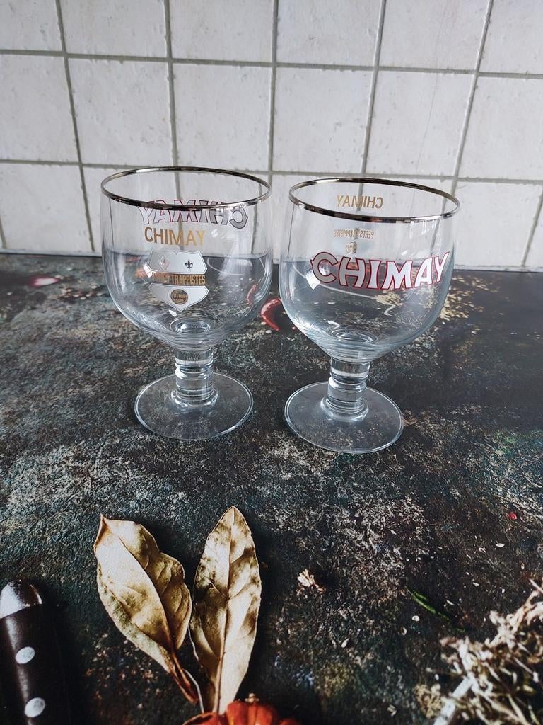 Verre à bière Chimay avec logo blanc, Enlèvement ou Envoi, Comme neuf, Verre à bière