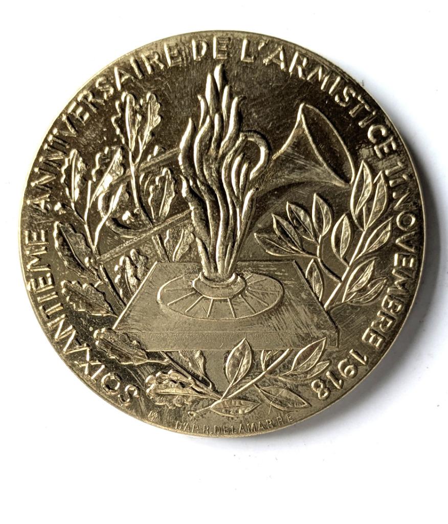 WW1-medaille „Grateful France”, Verzamelen, Militaria | Tweede Wereldoorlog, Ophalen of Verzenden, Overige soorten, Lintje, Medaille of Wings