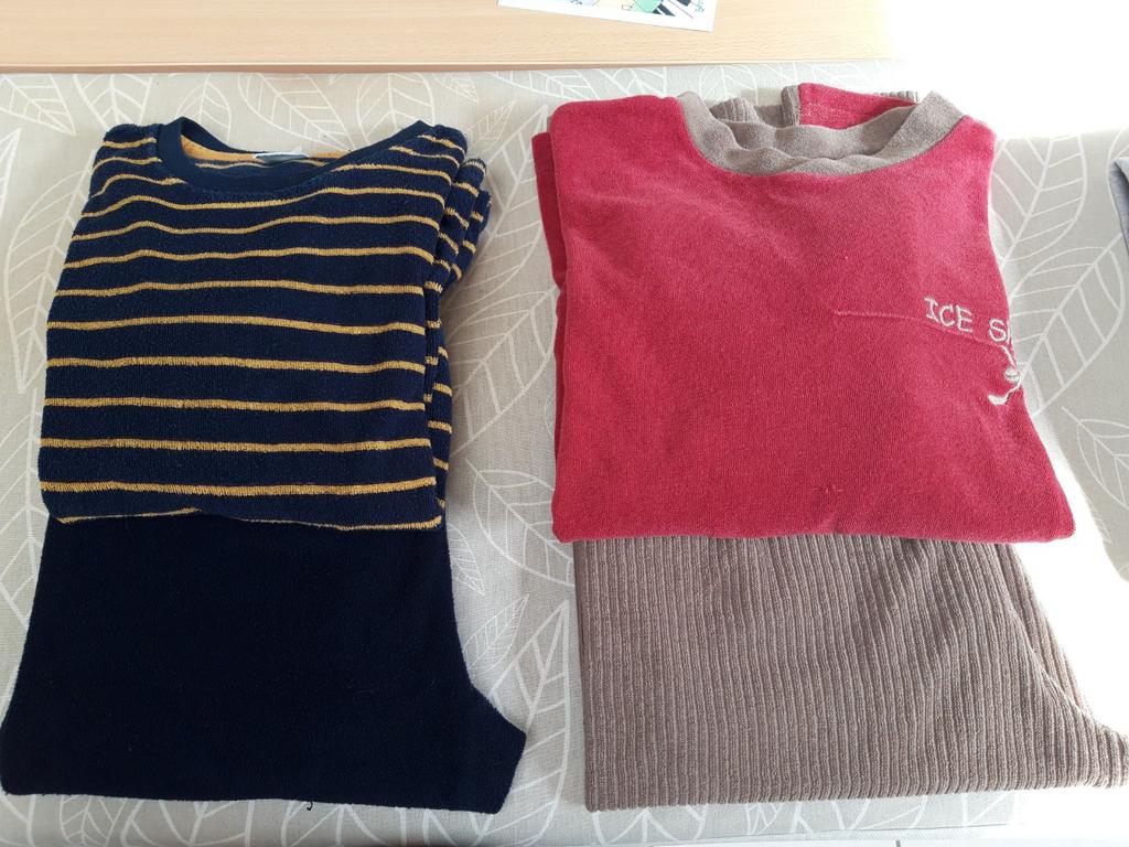 2 winter pyjama's badstof jongen 140-146 Hema & Perlina, Nacht- of Onderkleding, Gebruikt, Ophalen of Verzenden, Hema