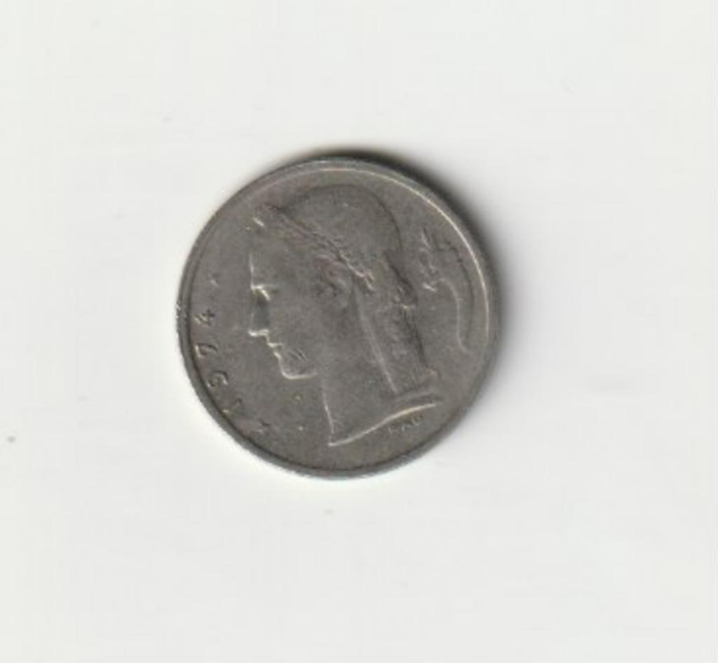 BELGIE BELGIUM BAUDOUIN 1 FRANK 1974 NL, Ophalen of Verzenden, Metaal, Losse munt