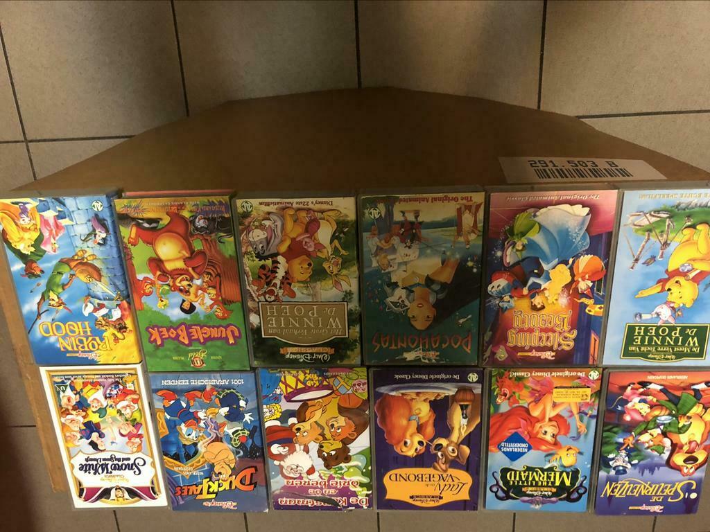 VHS kinderfilms. 80stuks, Ophalen, Gebruikt, Tekenfilm