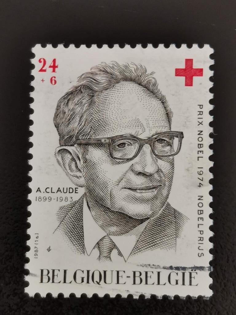 Belgique 1987 - Croix-Rouge - Prix Nobel Albert Claude, Enlèvement ou Envoi, Affranchi, Croix-Rouge