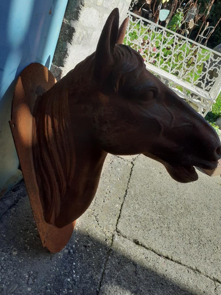 GROOT GIETIJZEREN PAARDENHOOFD OM OP TE HANGEN, Tuin en Terras, Tuinwanddecoratie, Ophalen, Zo goed als nieuw