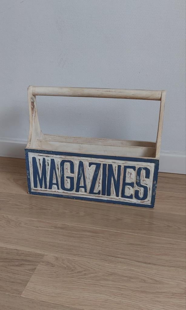 Cottage houten magazinehouder, Huis en Inrichting, Ophalen of Verzenden, Gebruikt