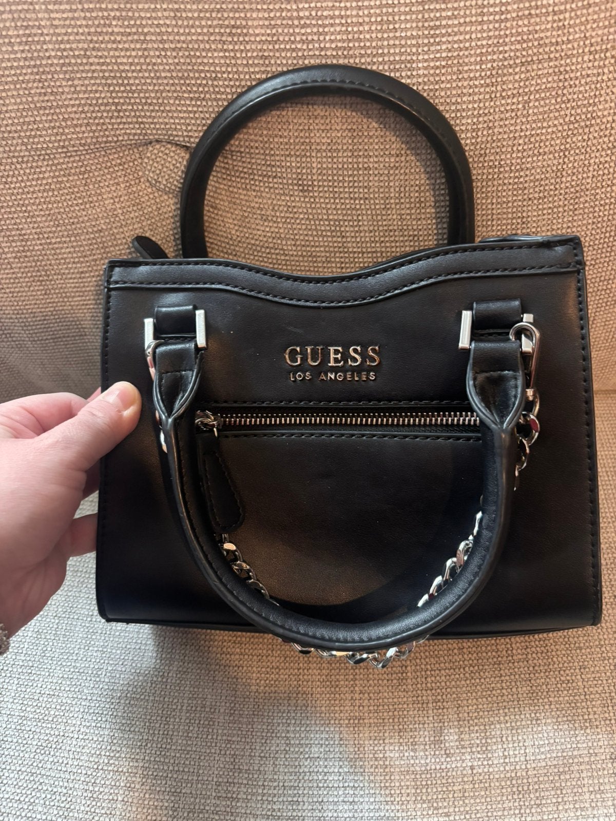 Guess handtas zwart, Ophalen of Verzenden, Zo goed als nieuw, Zwart, Handtas